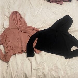 ✨ 3 for $20 Bundle Deal ✨ Charlotte Russe Distressed Pink and Black Hoodies